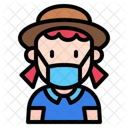 Girl With Mask  Icon