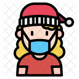 Girl With Mask  Icon