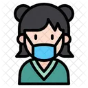 Girl With Mask Young Woman Girl Icon