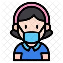 Girl With Mask Young Woman Girl Icon