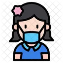 Girl With Mask Young Woman Girl Icon