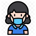 Girl With Mask Young Woman Girl Icon
