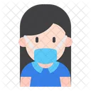 Girl With Mask Young Woman Girl Icon