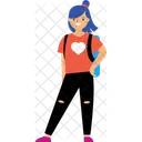 Back To School B School Kid Icon