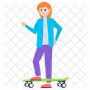 Girl With Skateboard Skateboard Game Outdoor Game Icon