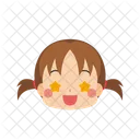 Girl Emoji Star Shaped Eyes Icon