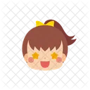 Girl Emoji Star Shaped Eyes Icon