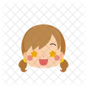 Girl Emoji Star Shaped Eyes Icon