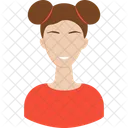 Girl With Two Buns Avatar User Icon