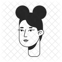 Two Buns Student Hairstyle Icon