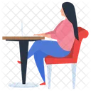 Girl Working Icon