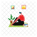 Girl Yoga Girl Doing Yoga Focus Icon