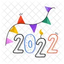 Girlande 2022 Neujahr Symbol