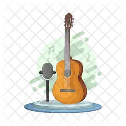 Gitarre und Mikrofon  Symbol