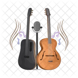 Gitarre und Mikrofon  Symbol