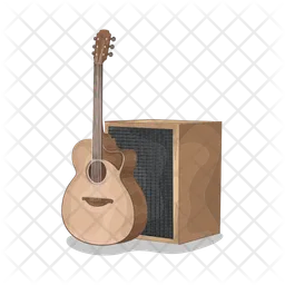 Gitarre und Verstärker  Symbol