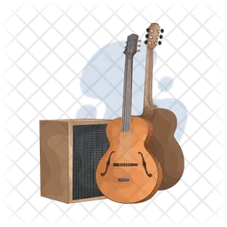 Gitarre und Verstärker  Symbol