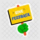 Give Feedback Holding Placard Holding Board Icône