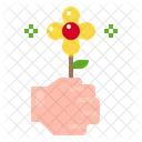 Flower Gift Hand Icon