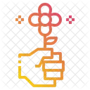 Flower Gift Hand Icon
