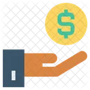 Hand Holding Coin Money Finance Icon