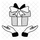 Black Half Tone Giveaway Illustration Giveaway Present Icon