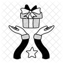 Black Half Tone Giveaway Illustration Giveaway Present Icon