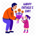 Giving Bouquet Flowers Gift Icon