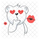 Giving Kiss Sending Kiss Bear Kissing Icon