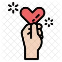 Heart Gift Hand Icon