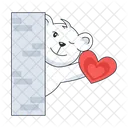 Giving Love Winking Bear Giving Heart Icon