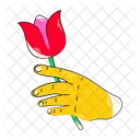 Flower Propose Rose Hand Giving Rose Icon