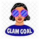 Glamorous Girl Glasses Eyewear Icon