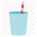 Glass Cup And Straw  Icon