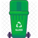 Glass waste open container  Icon