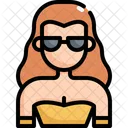 Glasses Woman User Icon