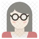 Glasses Wearing Girl Icon