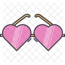 Glasses Pink Heart Icon