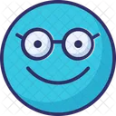Glasses Face Emoticon Vector Icon Icon