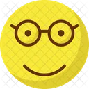 Glasses Face Nerdy Stare Emoticon Icon