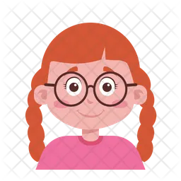Glasses Redhead Girl  Icon