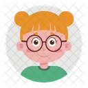 Glasses Redhead Girl Girl Female Symbol