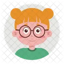 Glasses Redhead Girl  Icon