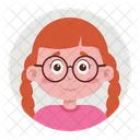 Glasses Redhead Girl  Icon