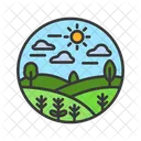 Glassland Grassland Prairie Icon