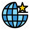 Global World Star Globe Icon