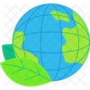 Global Green Leaf Icon