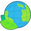 Global Green Leaf Icon