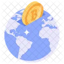 Global Bitcoin Cryptocurrency Market Online Business Icon