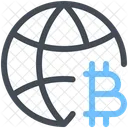 Cryptocurrency Global Earth Icon